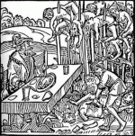 Bron: Wikimedia Commons Woodcut from the title page of a 1499 pamphlet published by Markus Ayrer in Nuremberg. It depicts Vlad III 